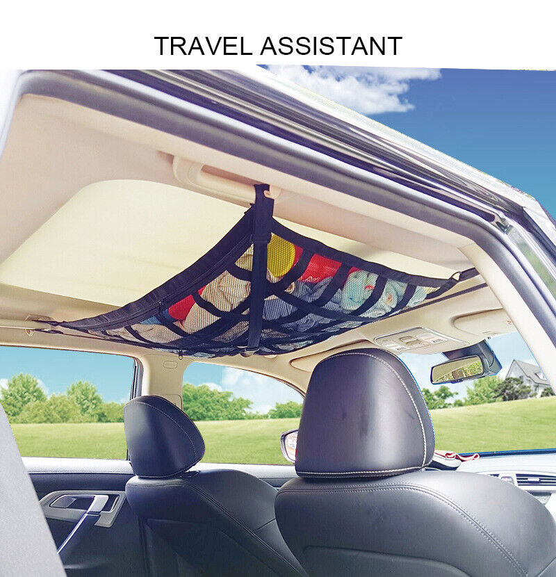 Universal Car Ceiling Storage Net Car Roof Cargo Net Mesh Storage Bag Campervan