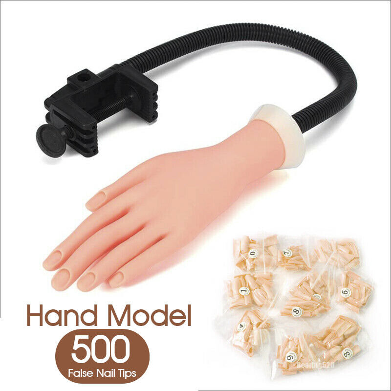 Flexible Nail Art Practice Training Model Trainer Hand Refit Replace Tip AU