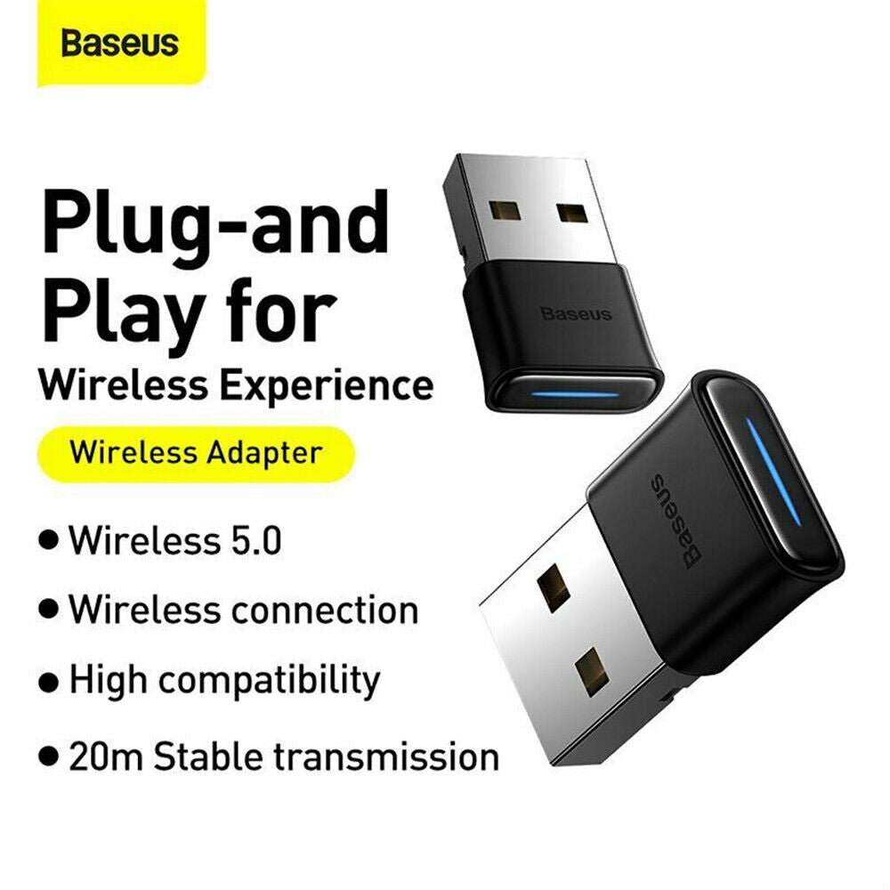 Baseus Bluetooth 5.0 Receiver USB Transmitter Adapter TV/PC Headphone Speaker AU