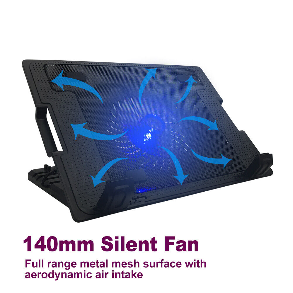 Laptop Cooling Fan Notebook Cooler Stand USB Fan Pad with USB Hub AU Stock