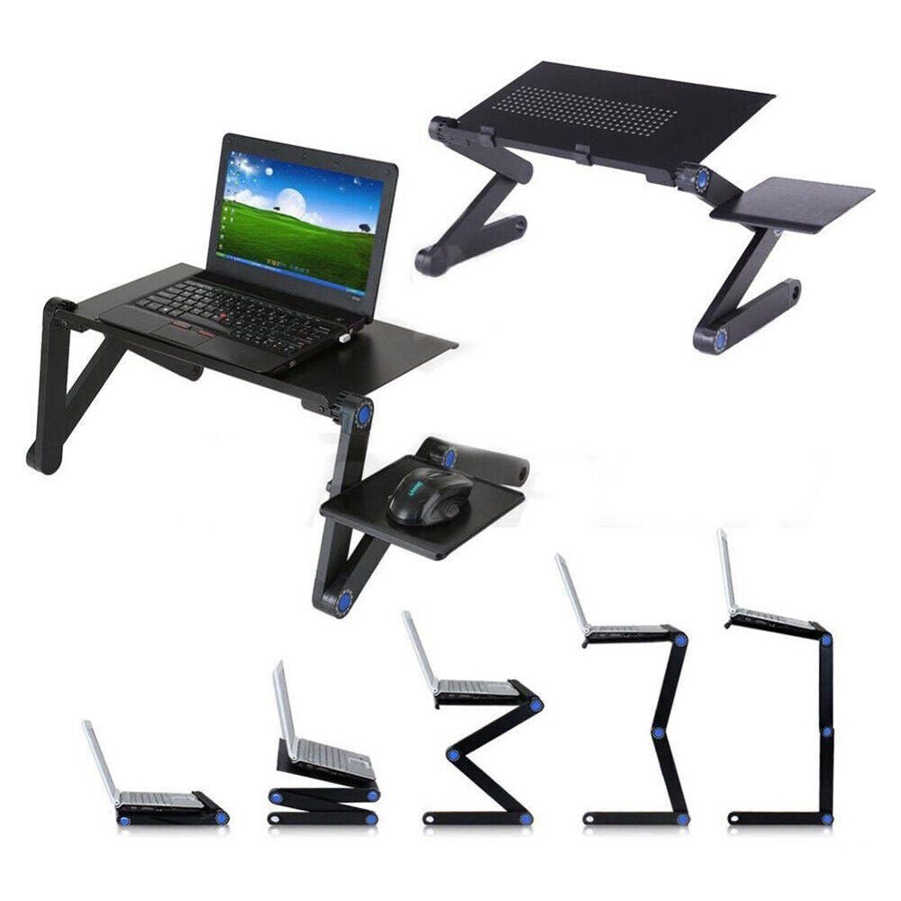 New Portable Foldable Laptop Stand Desk Table Tray Adjustable Sofa Bed Mouse Pad