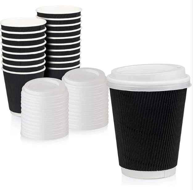 50pcs 8OZ/12OZ/16OZ Disposable Coffee Cups Takeaway Paper