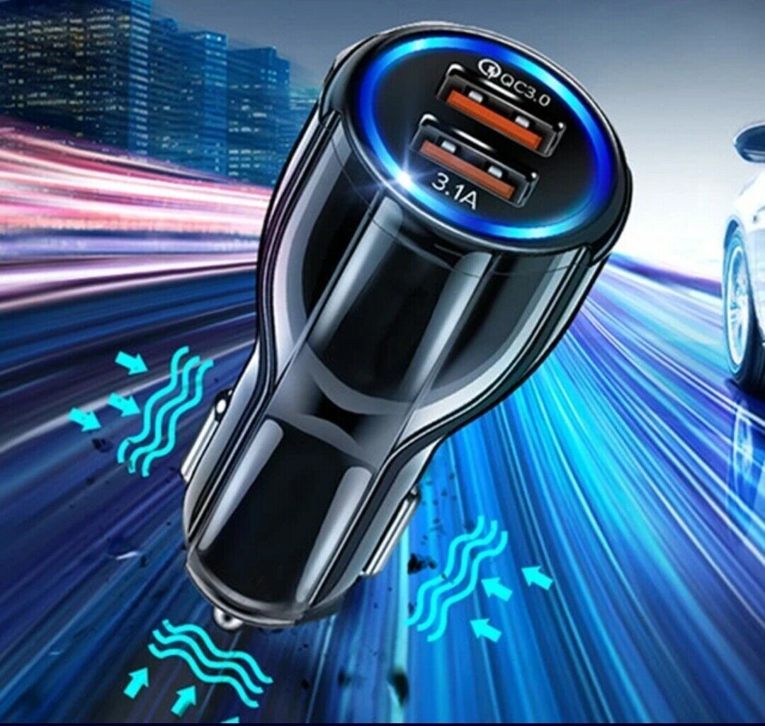 1/2x Fast Car Charger USB Quick Charger 2 Port QC3.0 Lighter Socket AU