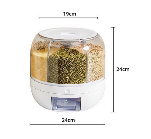 Rotating Grain Case Cereal Dispenser Storage Box Kitchen Food Rice Container AU