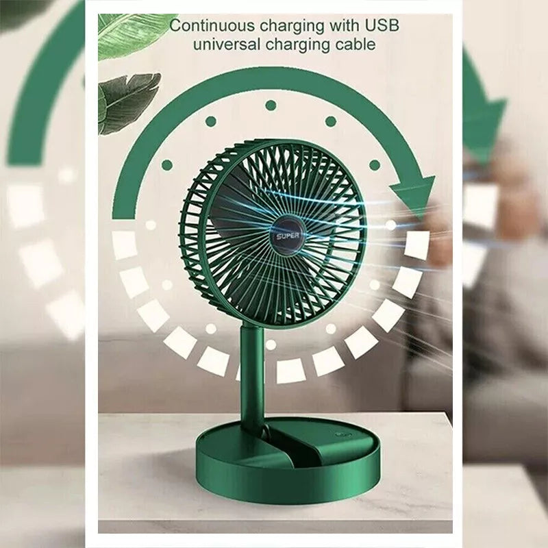 Telescopi Portable Floor Fan 3 Speeds USB Foldable Fan