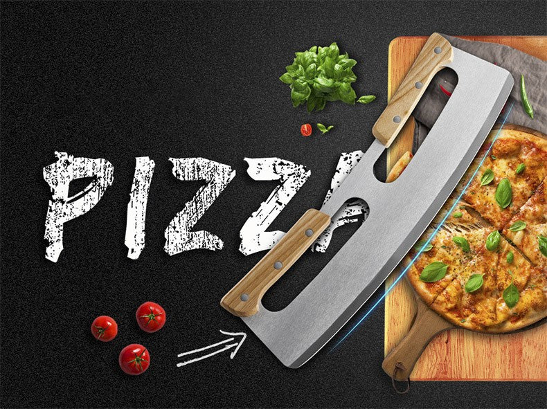 35CM Stainless Steel Pizza Cutter Rocker Blade Slicer with Protective Cover