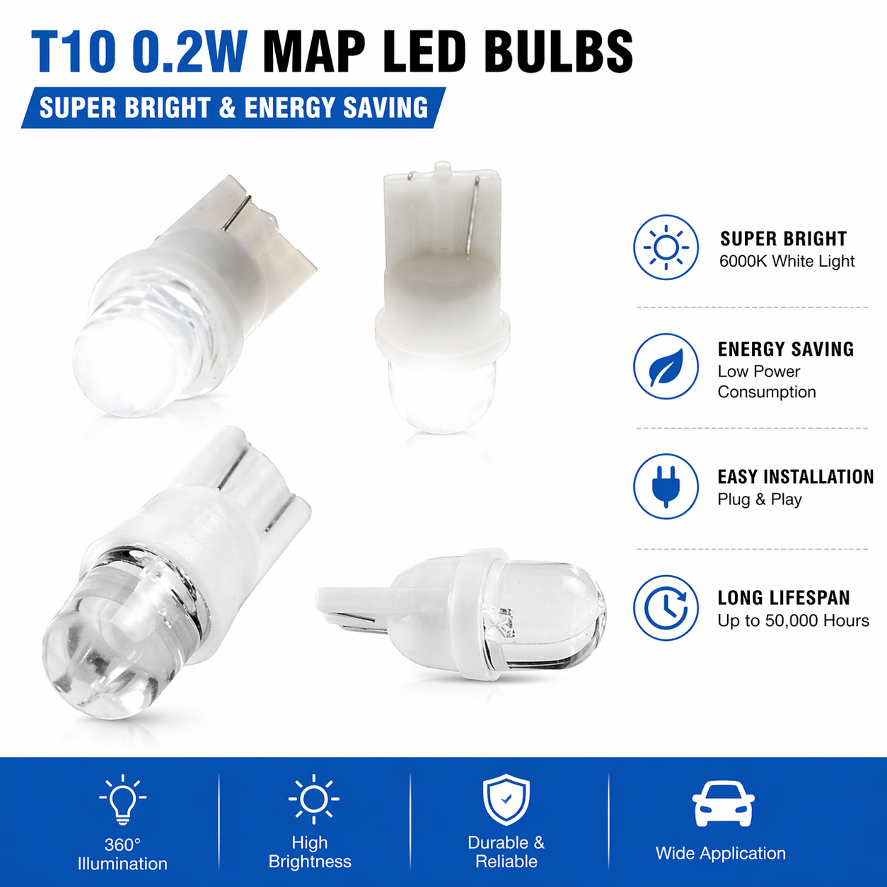42PCS Car Interior LED Light Kit T10 1157 Festoon Dome Map White 12V