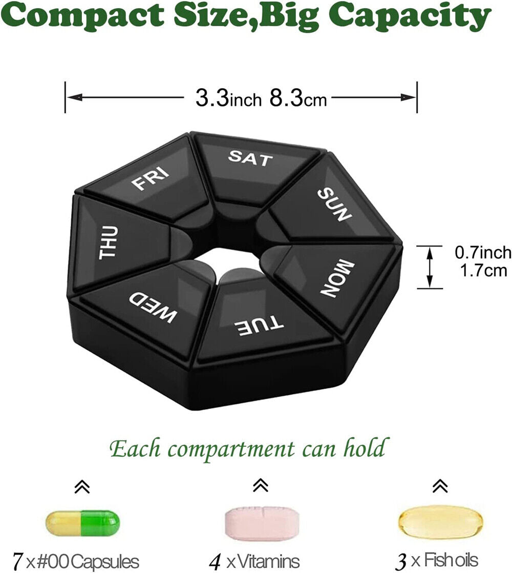 Weekly 7/14Day Tablet Pill Box Holder Medicine Storage Organizer Case Containers