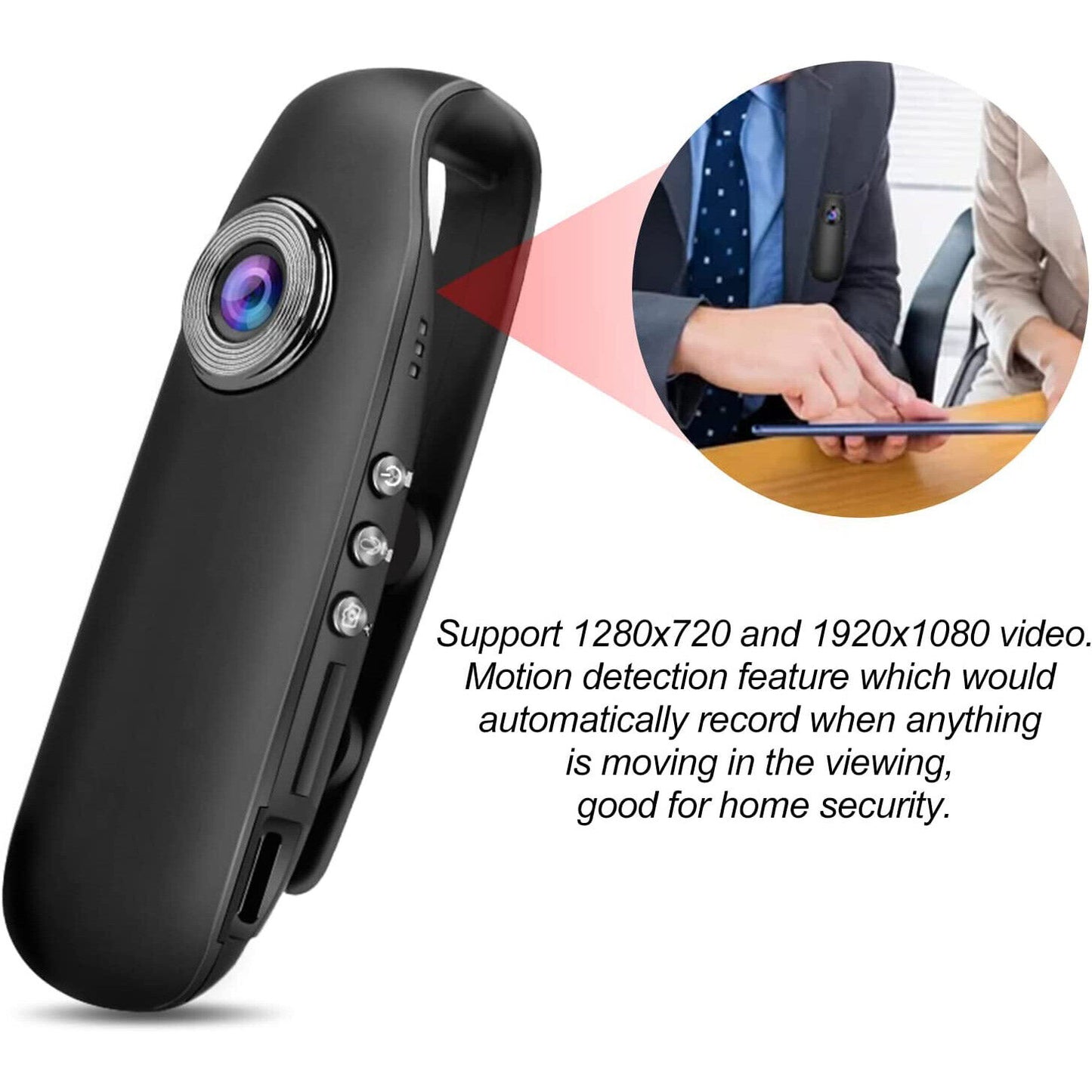 Mini Body Camera HD 1080P Wireless Portable With Clip Wearable Video Recorder