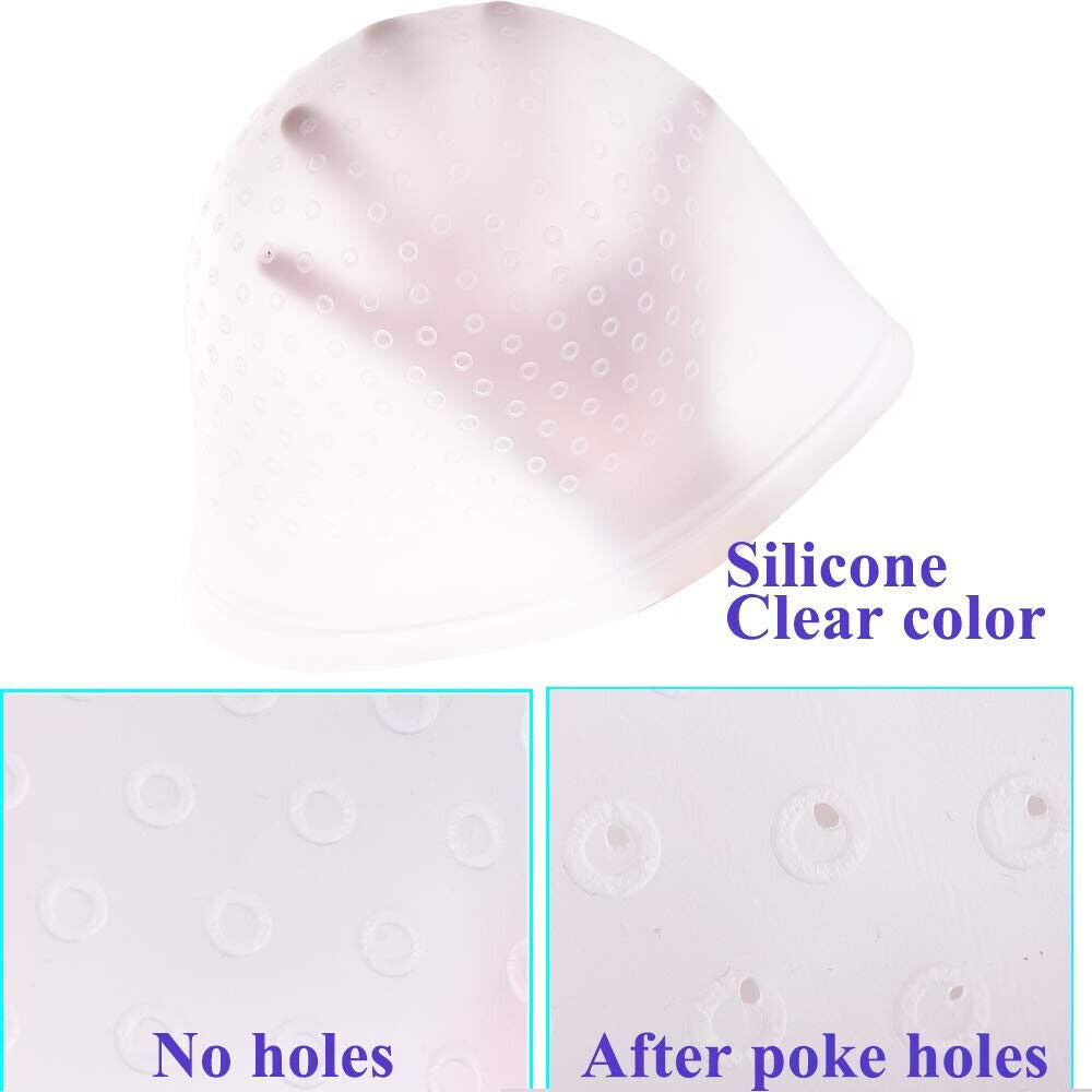 Highlighting Tinting Hair Dye Cap Hairdressing Salon Streaking Silicone Hat Hook