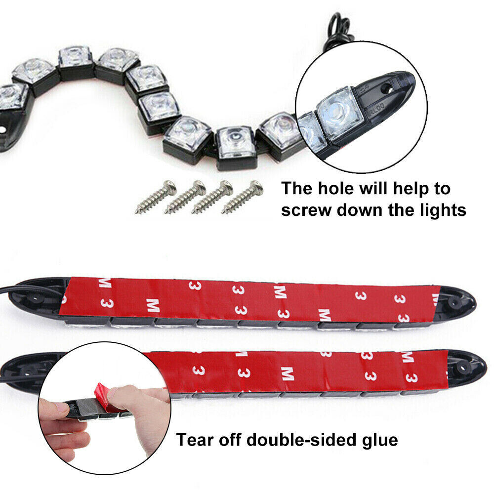 2pcsLED Signal Nav Navigation Lights Strip Port Starboard Marine Boat Red & Green