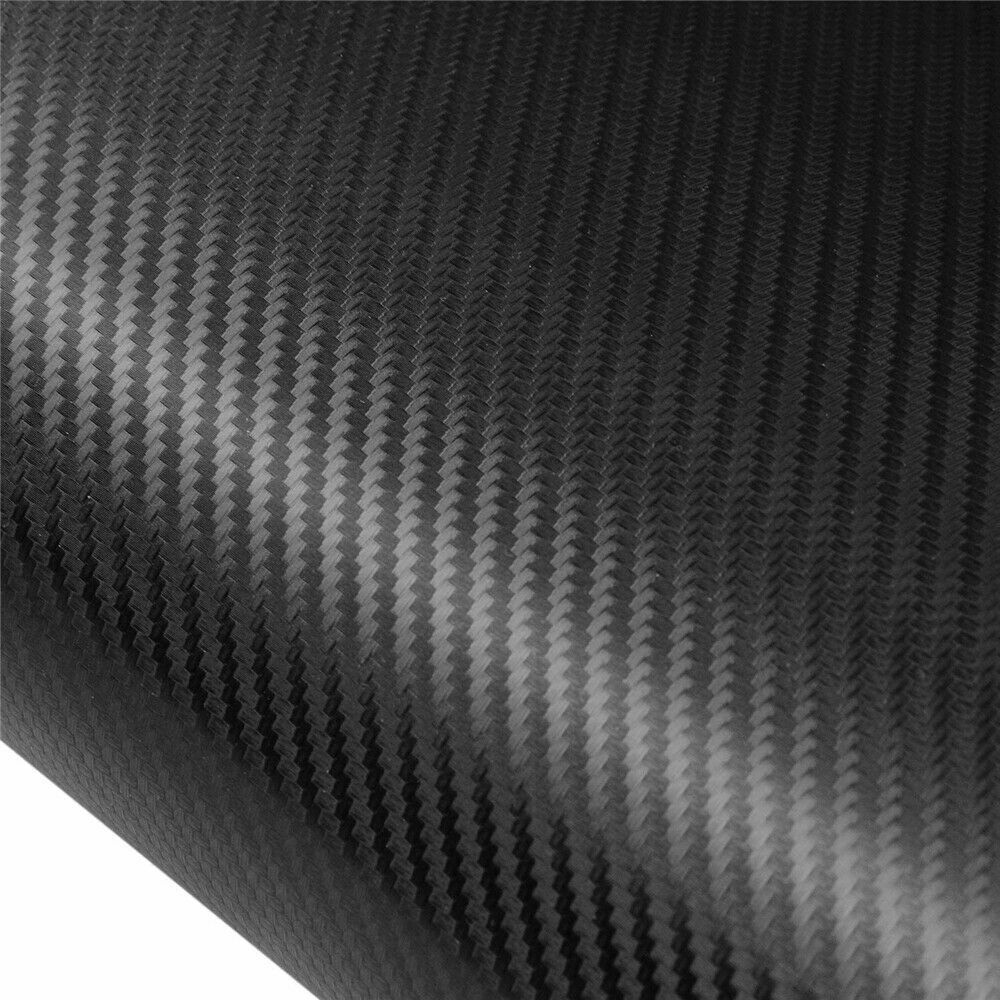 4D 151x50cm Gloss Black Carbon Fibre Fiber Vinyl Car Wrap Air Release Film Stick