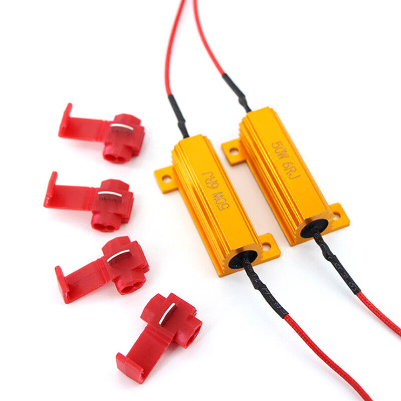 4pcs LED Indicator Flasher Relay Load Resistor Bulbs Ballast 50W 12V 6Ω