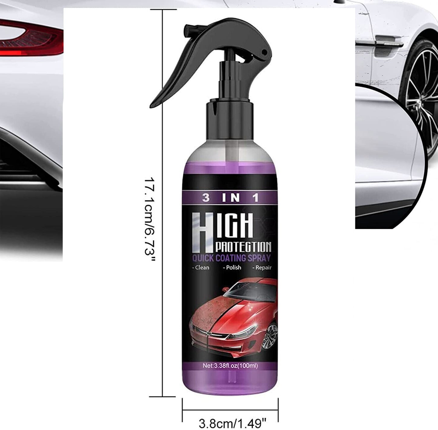 1/2/3/4X 3in1 High Protection Quick Car Coat Ceramic Coating Spray Hydrophobic