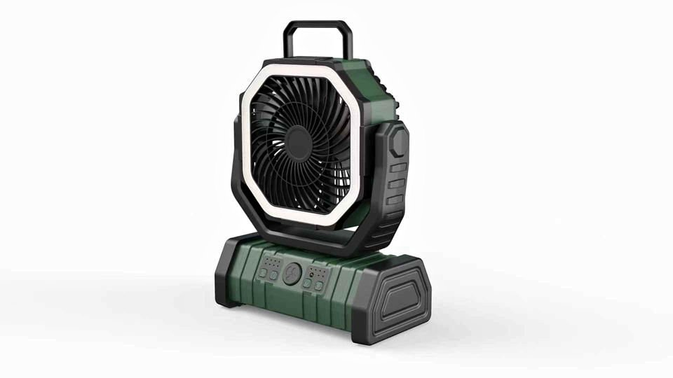 Portable Camping Outdoor Rechargeable Battery Operated Fan Auto-Oscillating Desk Fan