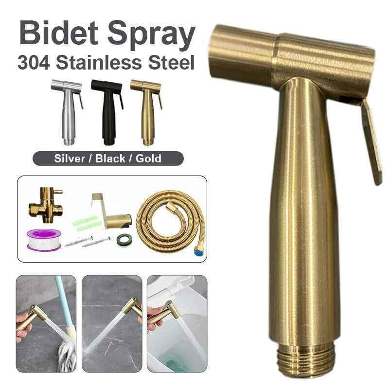 Stainless Steel Handheld Douche Bidet Toilet Spray Shower Shattaf Diverter