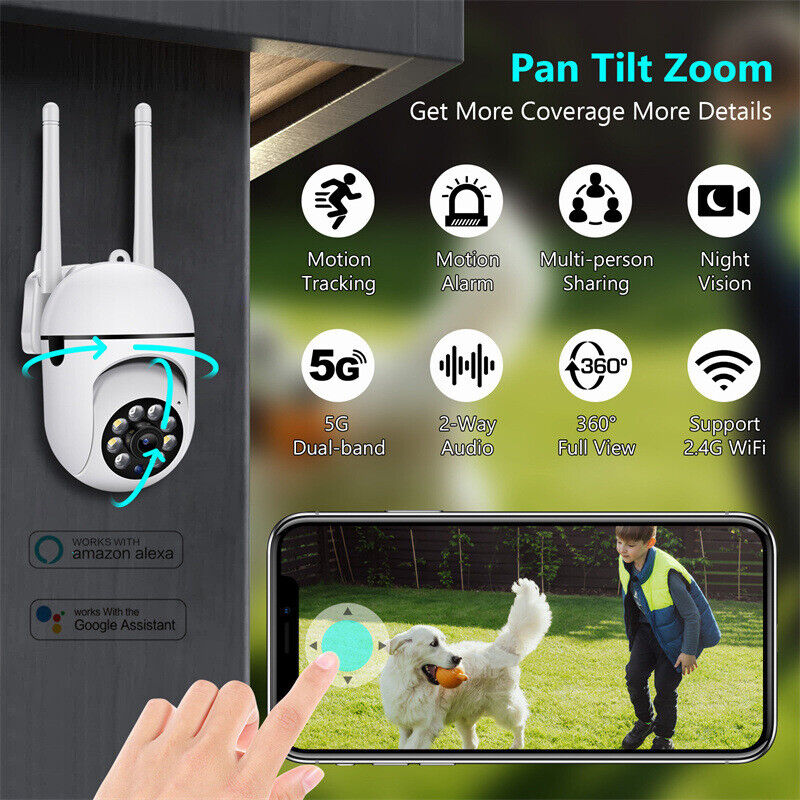 1080P WIFI IP Camera Wireless CCTV HD PTZ Smart Home Security IR Cam Outdoor