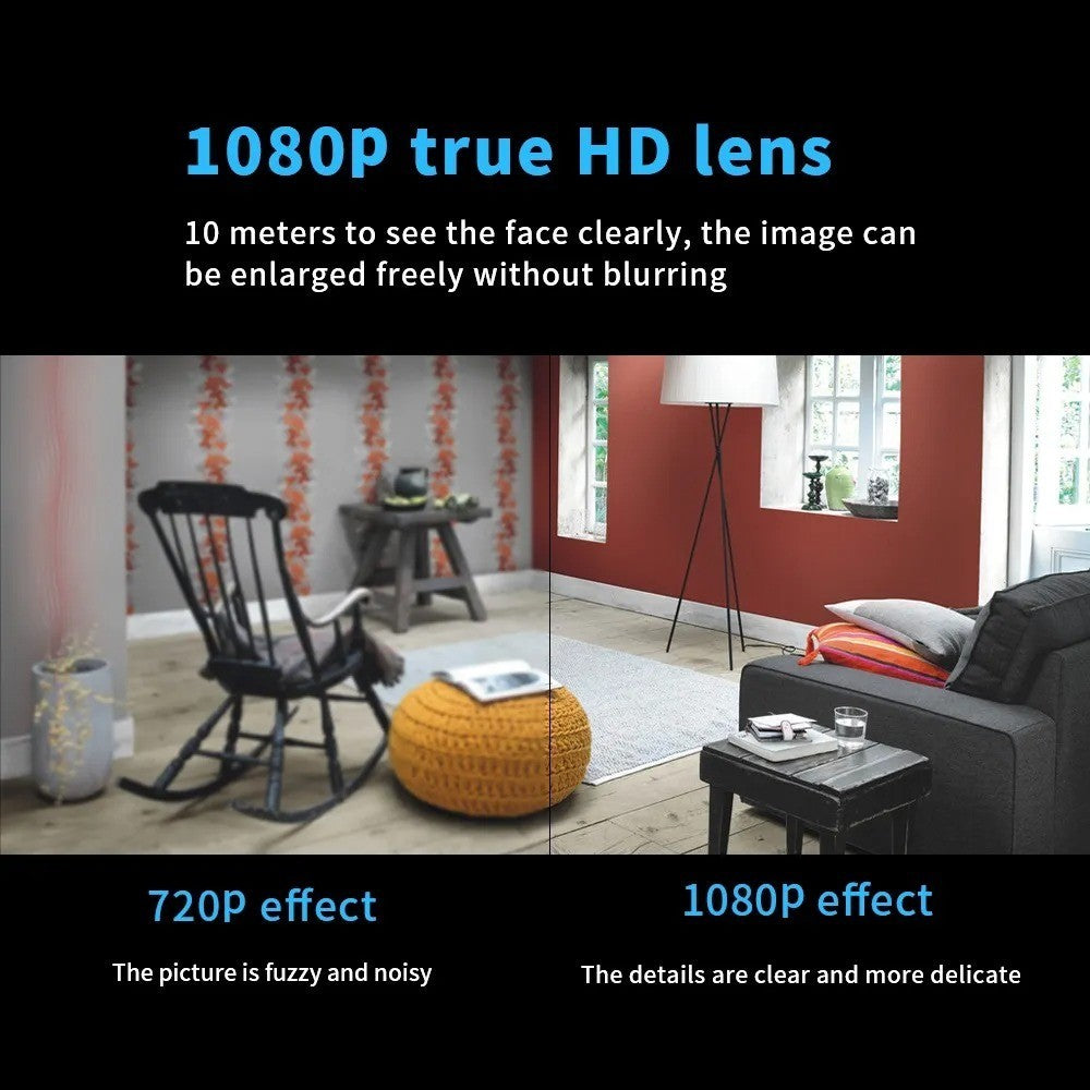 1080P HD Mini WiFi Wireless Camera Night Vision Audio Home Security Cam