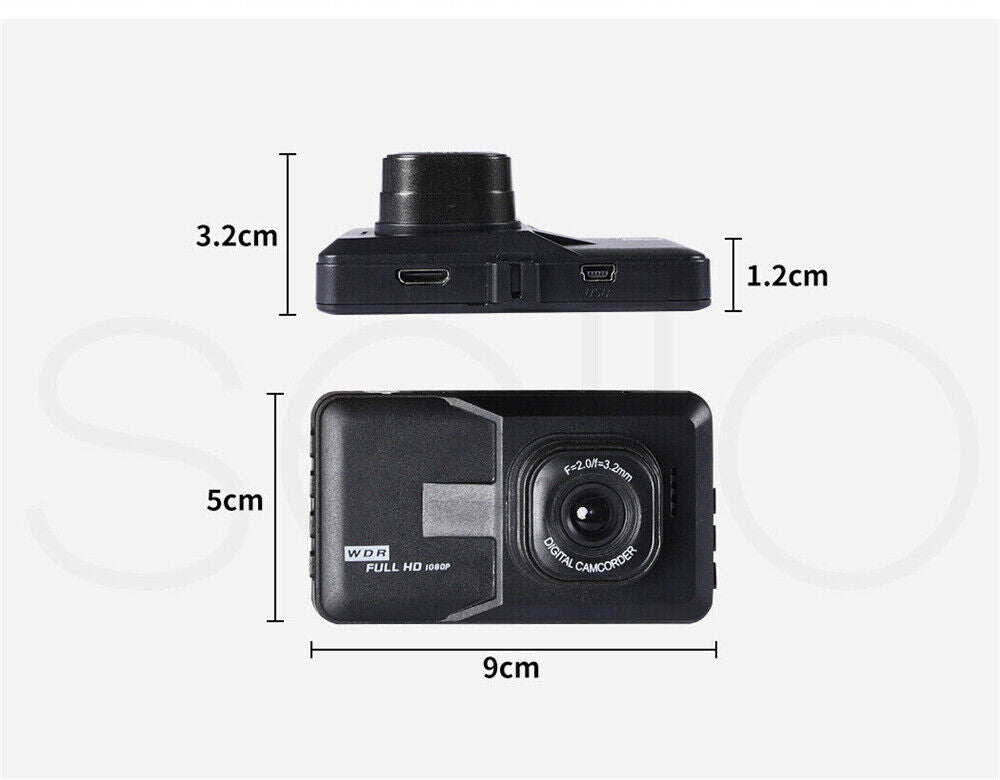 HD 1080P Car DVR 3" Lens Dash Cam Video Recorder Camera G-sensor Night Vision AU