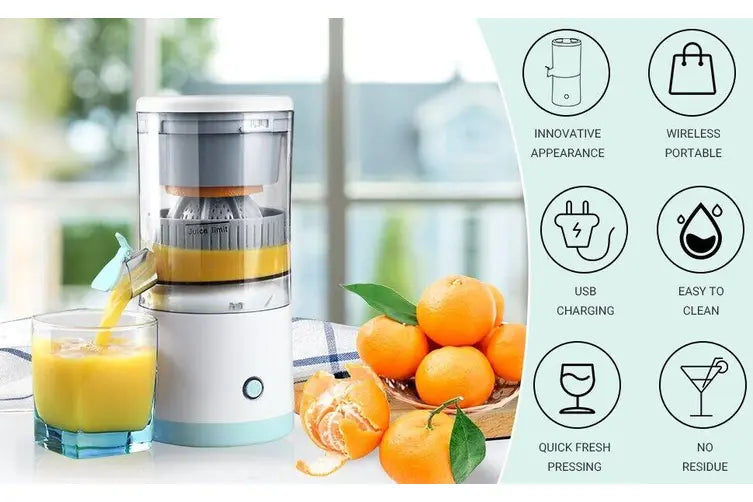 Electric Citrus Juicer USB Rechargeable Hands-Free Orange Lemon Fruit Squeezer