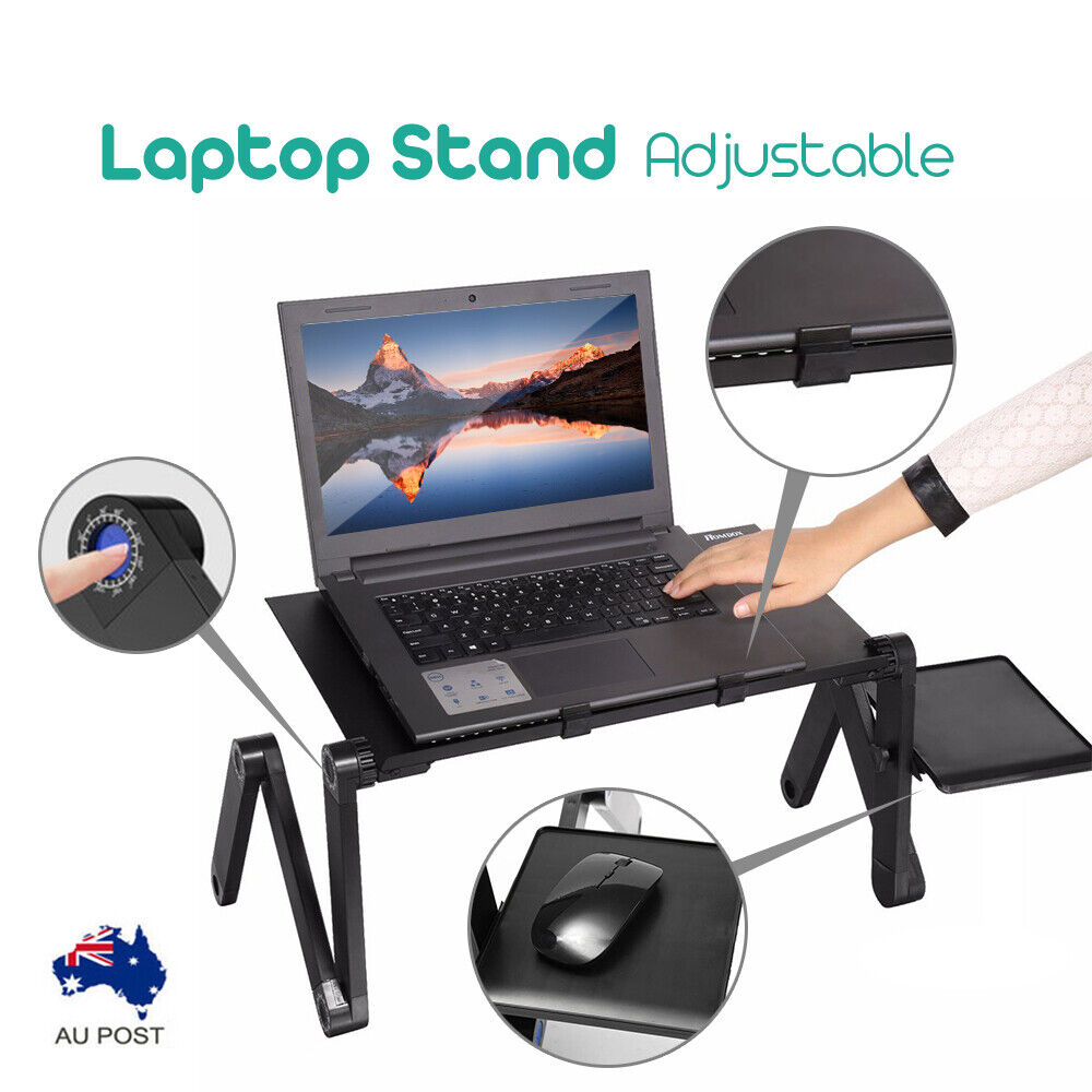 New Portable Foldable Laptop Stand Desk Table Tray Adjustable Sofa Bed Mouse Pad