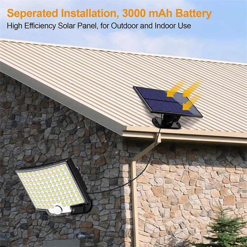106 LED Solar Motion Sensor Light Outdoor IP65 Wall Security Garden Flood Lamp