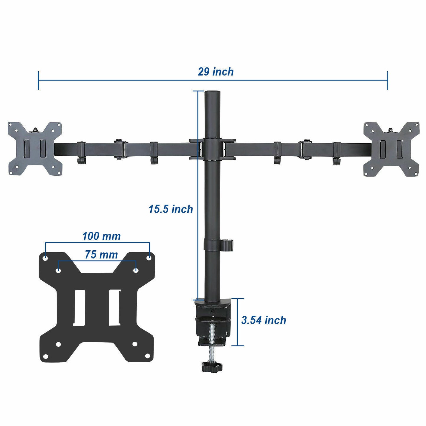 Dual HD LCD Screen TV Holderp LED Desk Mount Monitor Stand 2 Arm Display Bracket