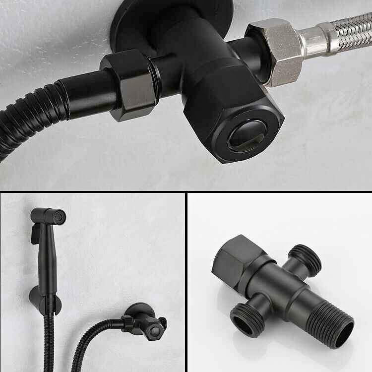 1X NEW SUS304 Shower Head Douche Hand Held Bidet Toilet Spray Jet Spray Head Black