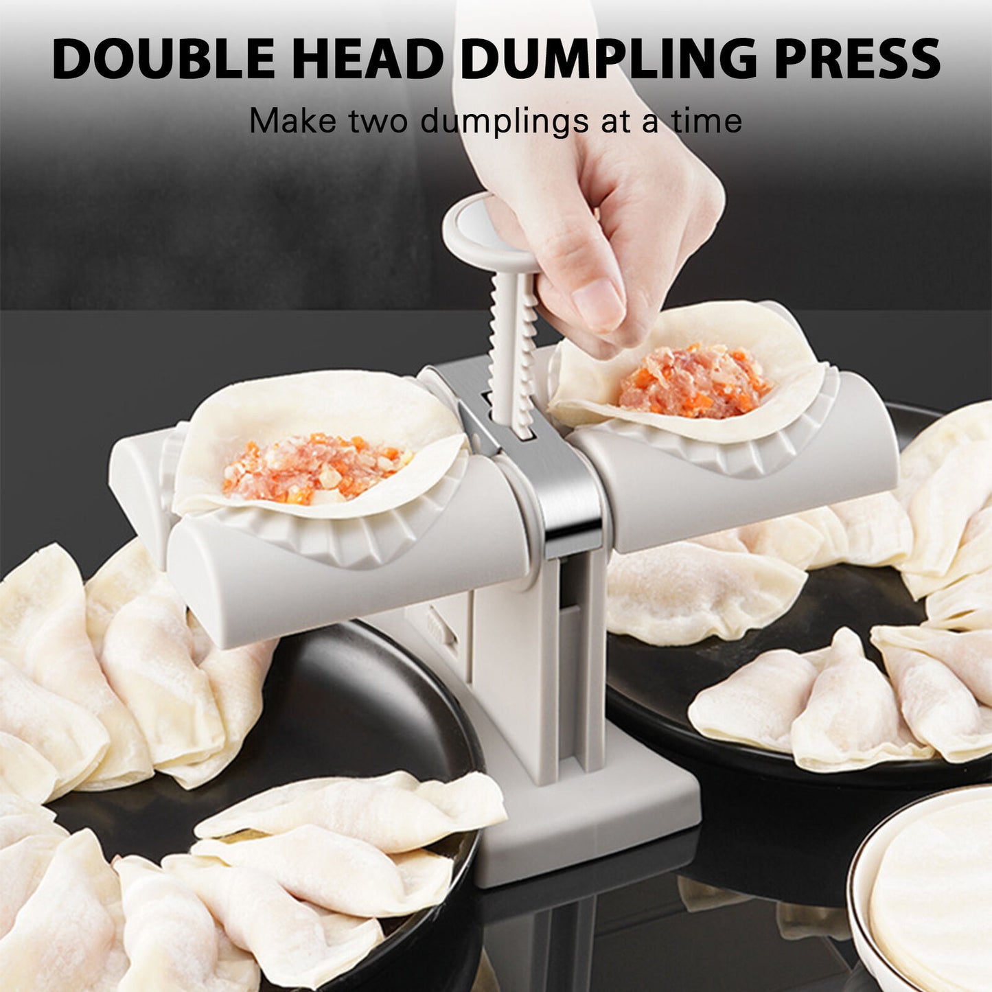 Automatic Dumpling Maker Double Head Household Kitchen Dumpling Press Machine