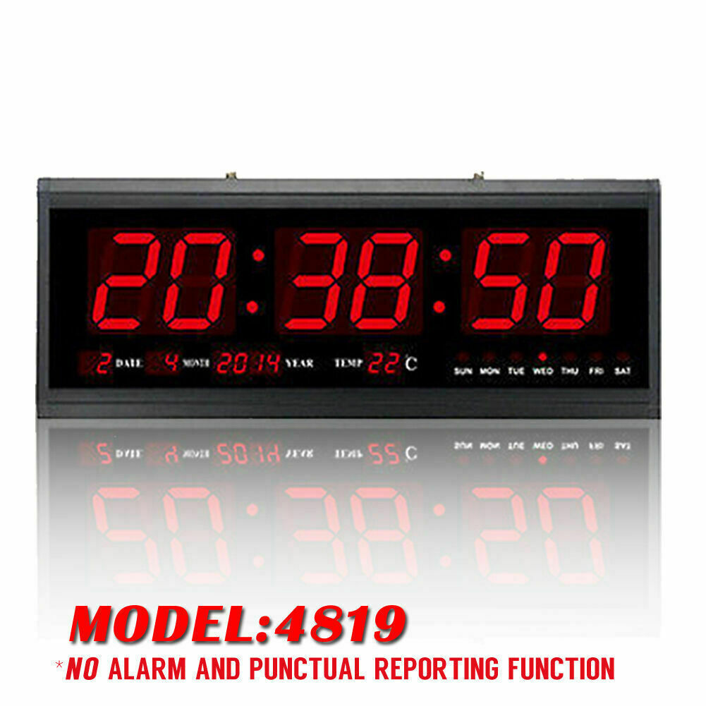 Digital Large Big Jumbo LED Wall Desk Clock Display With Calendar Temperature AU