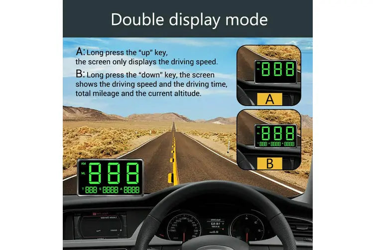 5321Universal HUD Head UP GPS Speedometer Digital Display Car Speed Warning Plug