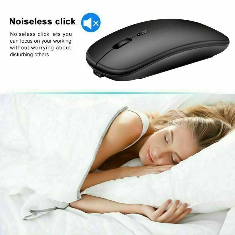 Optical Wireless Bluetooth 5.1 Slim Rechargeable Mouse for Laptop, Mac，iPad