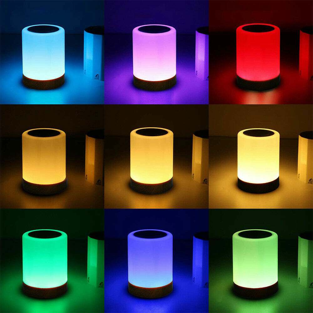 7 Color RGB Touch Night Light LED Lamp Mood Dimmable Bedside USB Rechargeable