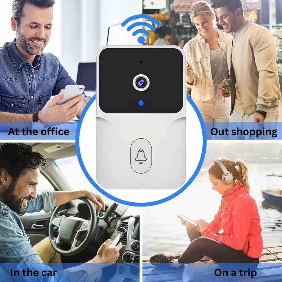 1x Wireless Smart Video Doorbell Home WiFi Security Camera Infrared Doorbell Intercom