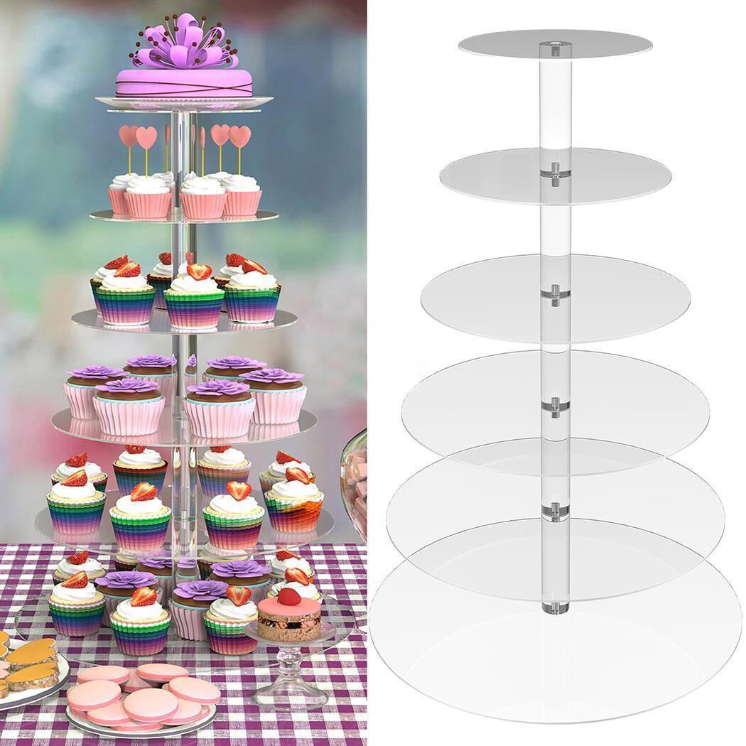 Acrylic Clear Round Cupcake Cake Stand Birthday Wedding Party 3/4/5Tier