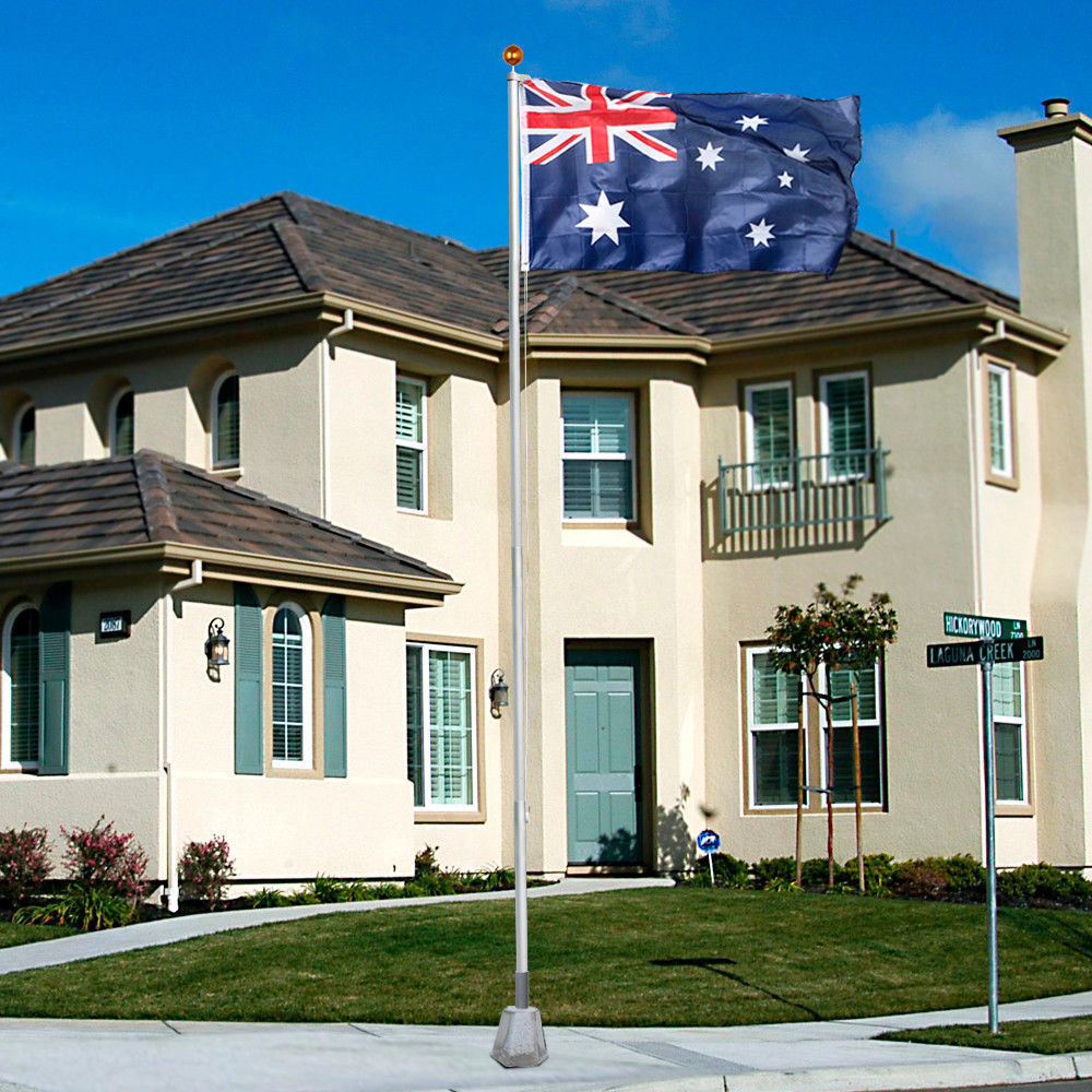 Aluminium Australian Aussie Flag Pole Flagpole Full Set 7.1M/6.2M Meter