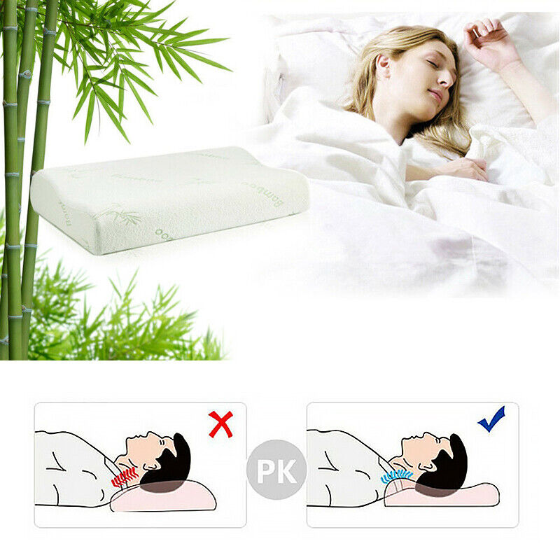 Luxury Soft Contour Bamboo Pillow Memory Foam Fabric Fibre Cover Bed AU NEW