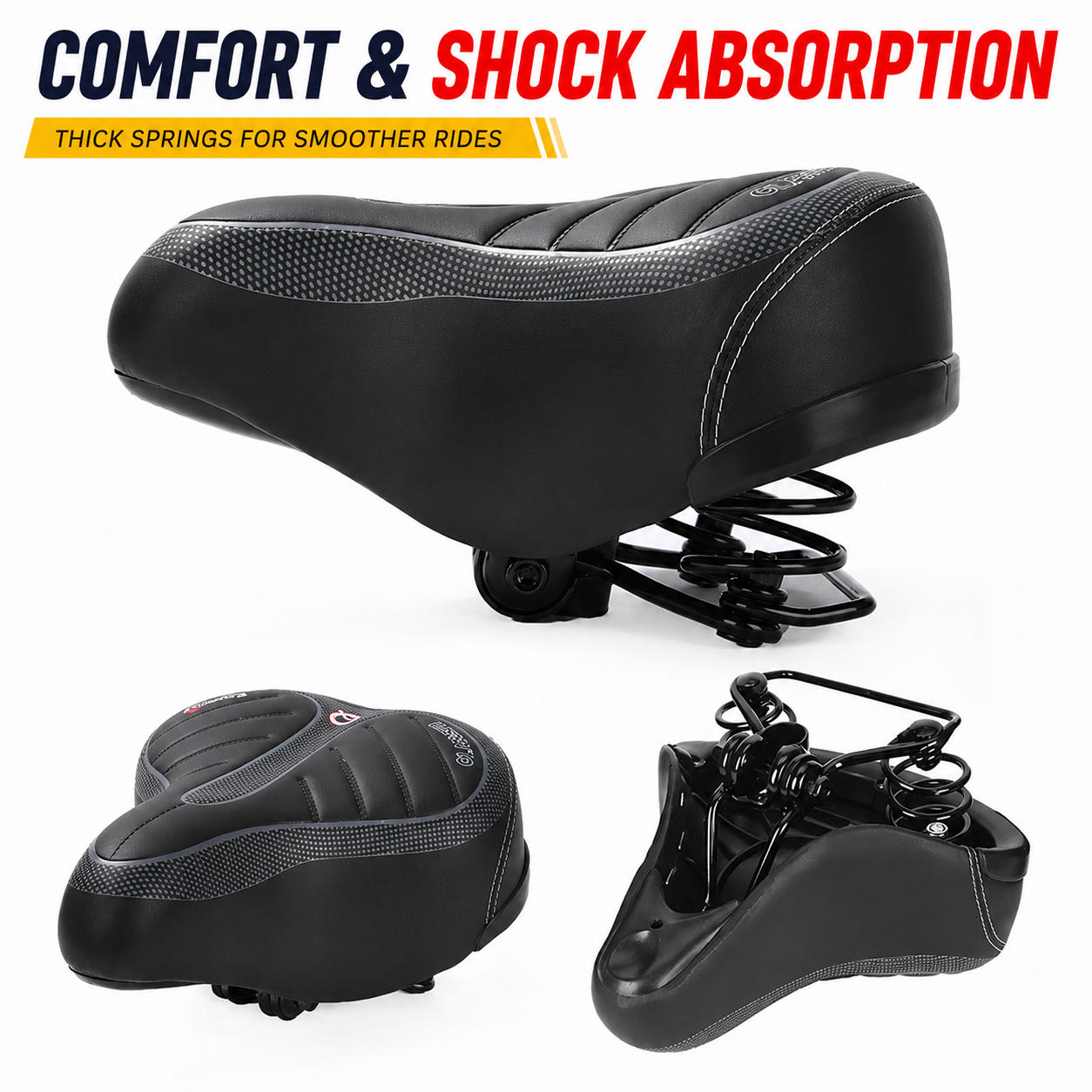 Wide Big Bum Bike Bicycle Gel Cruiser Comfort Saddle Seat Sporty Soft Cushion