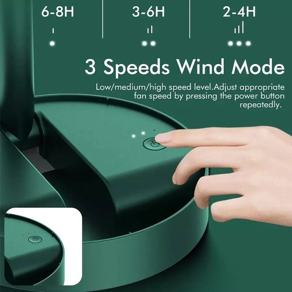 Telescopi Portable Floor Fan 3 Speeds USB Foldable Fan