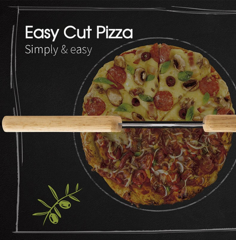 35CM Stainless Steel Pizza Cutter Rocker Blade Slicer with Protective Cover