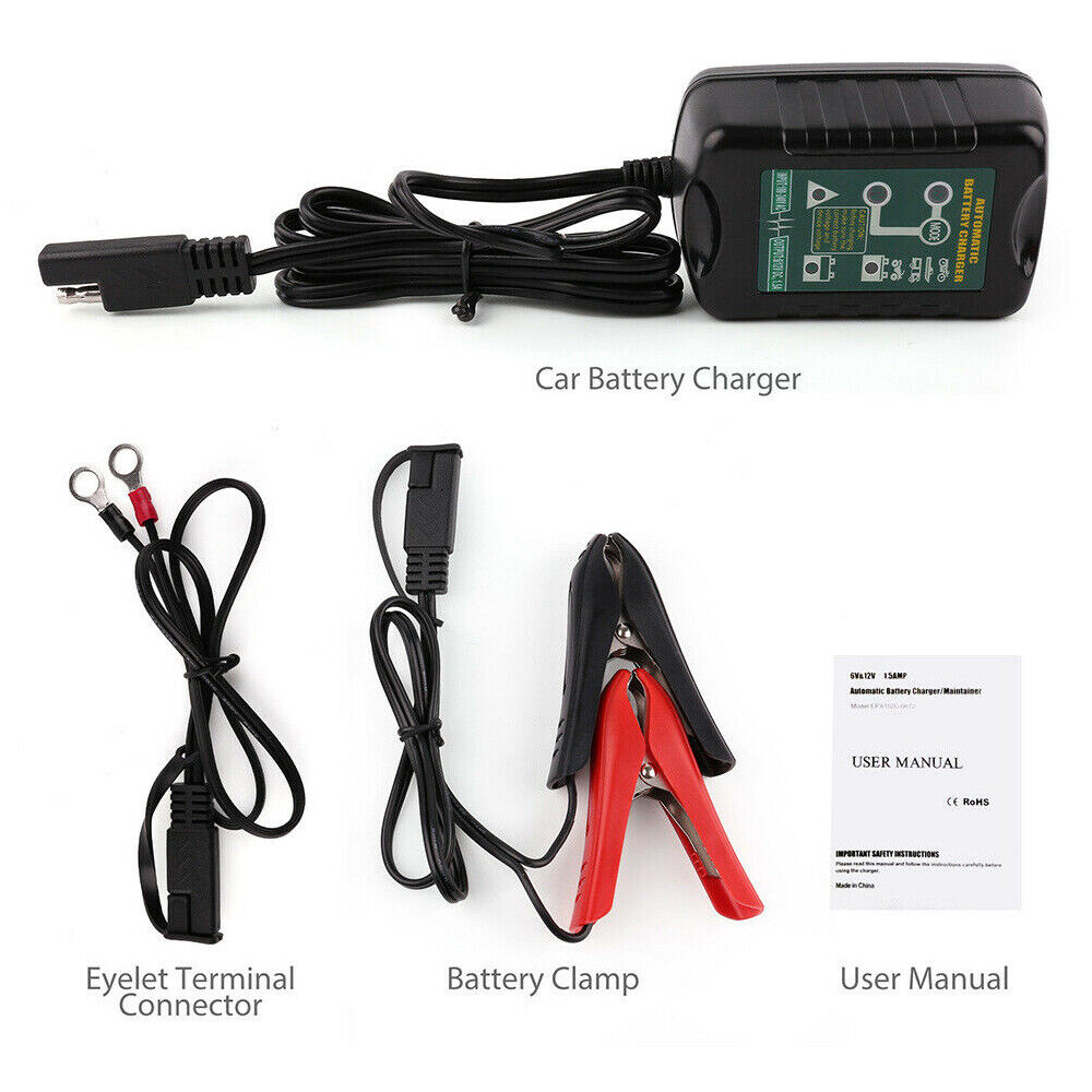 Battery Charger Maintainer Trickle 6V 12V 1.5A Car Automatic Motorcycle