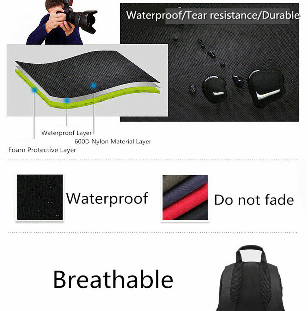 Camera Bag Case Backpack For Canon Sony Nikon SLR DSLR Waterproof Shockproof AU