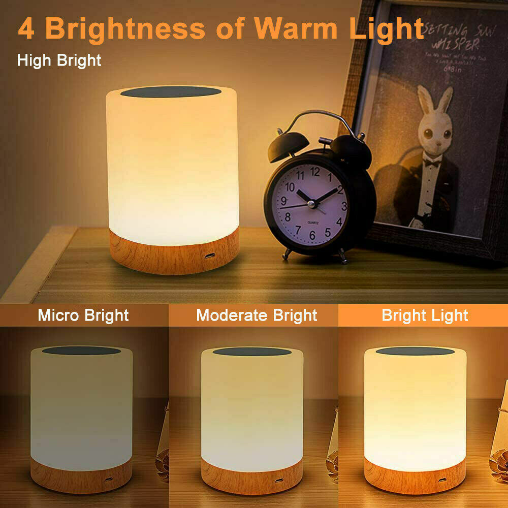 7 Color RGB Touch Night Light LED Lamp Mood Dimmable Bedside USB Rechargeable