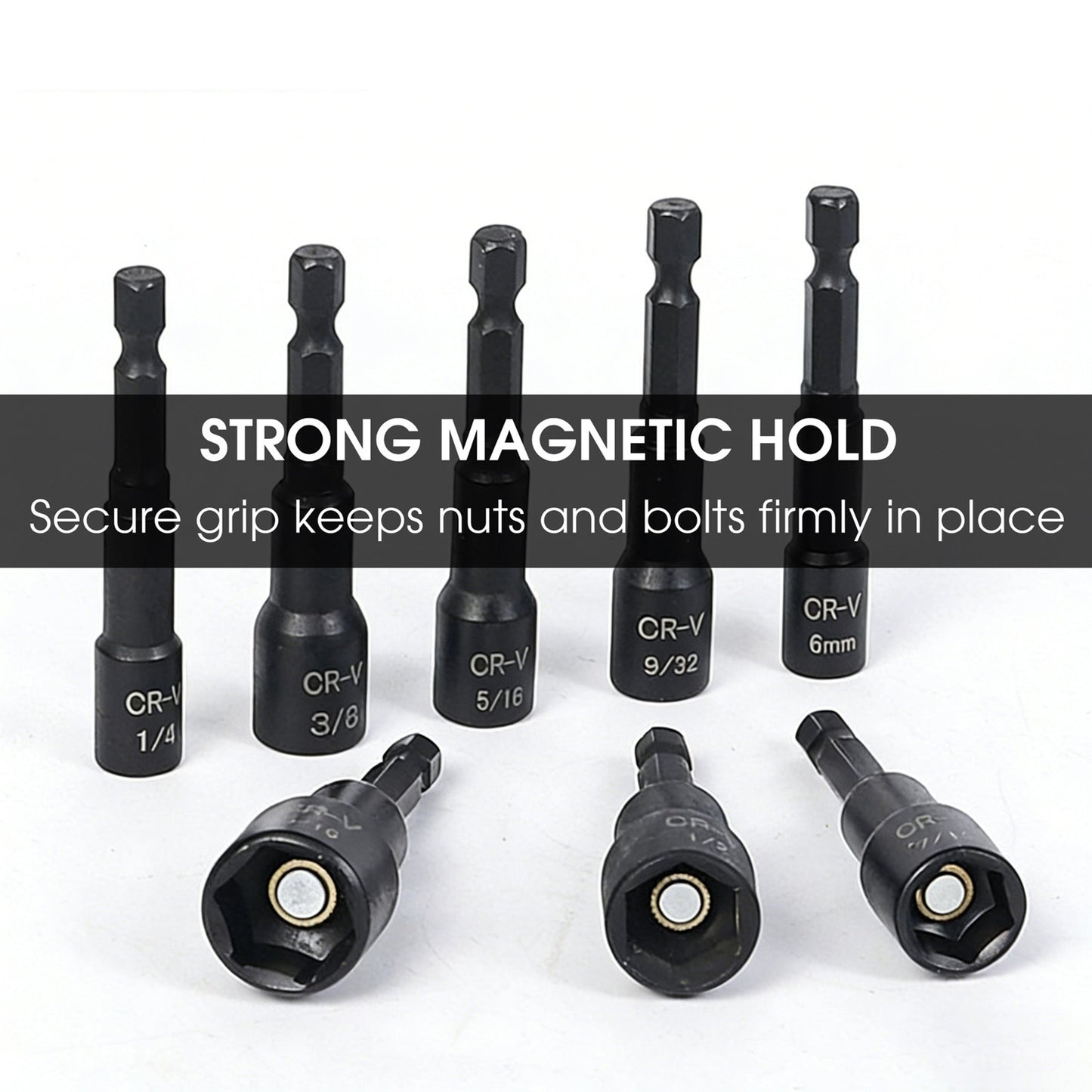 Magnetic Impact Nut Driver Set 15Pcs SAE & Metric 14 Inch Quick Change