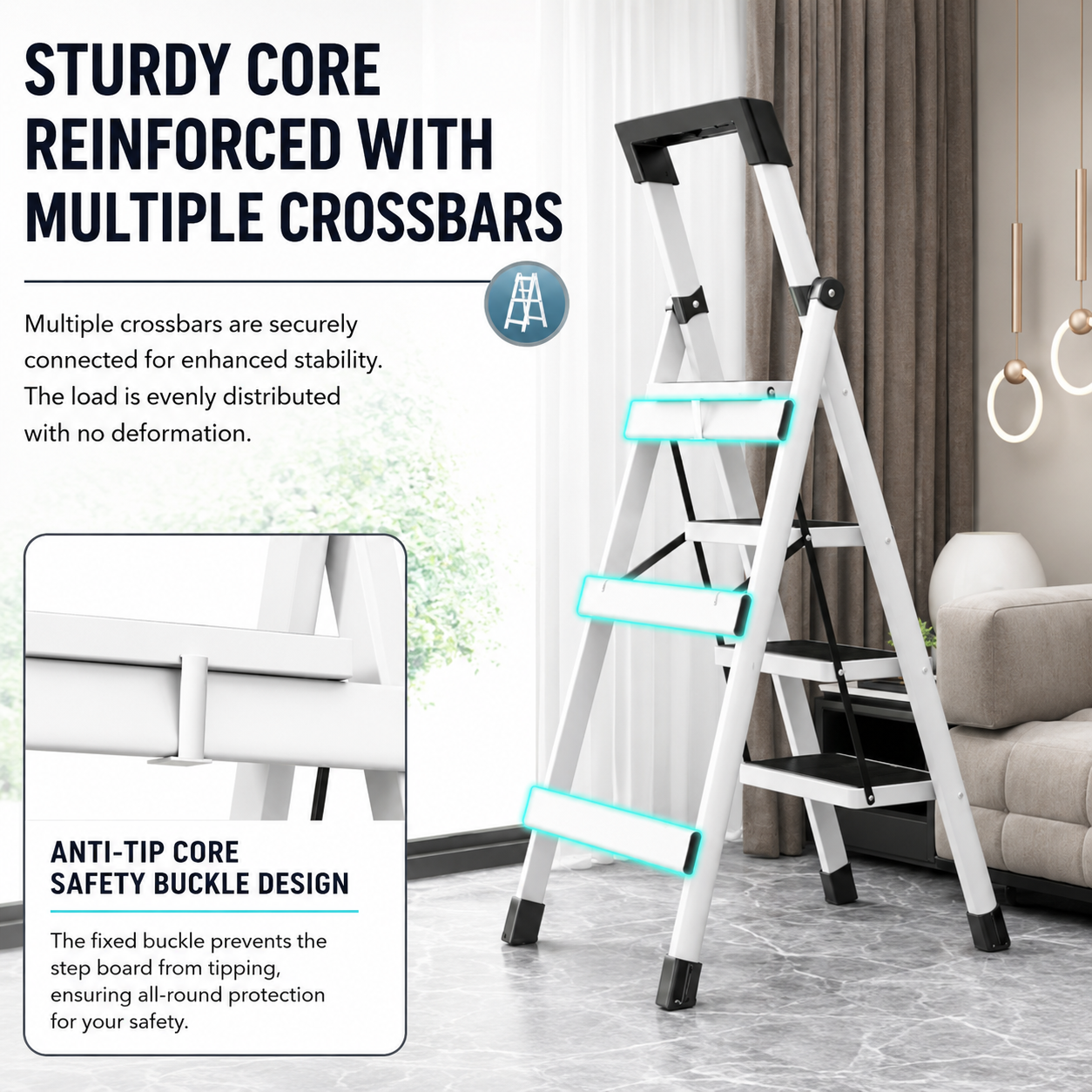 Ladder household folding ladder indoor and outdoor multi-functional herringbone