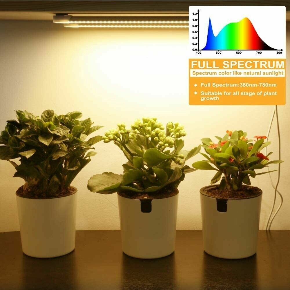 10W LED Grow Light Tube Strip Full Spectrum Lamp for Indoor Plants Flower Veg