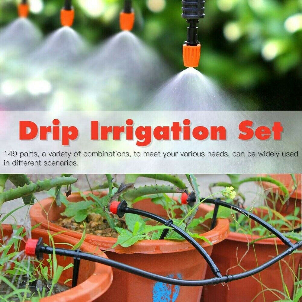 50M Hose Garden Irrigation System Plant Watering DIY Micro Drip Kits 201PCS /Set