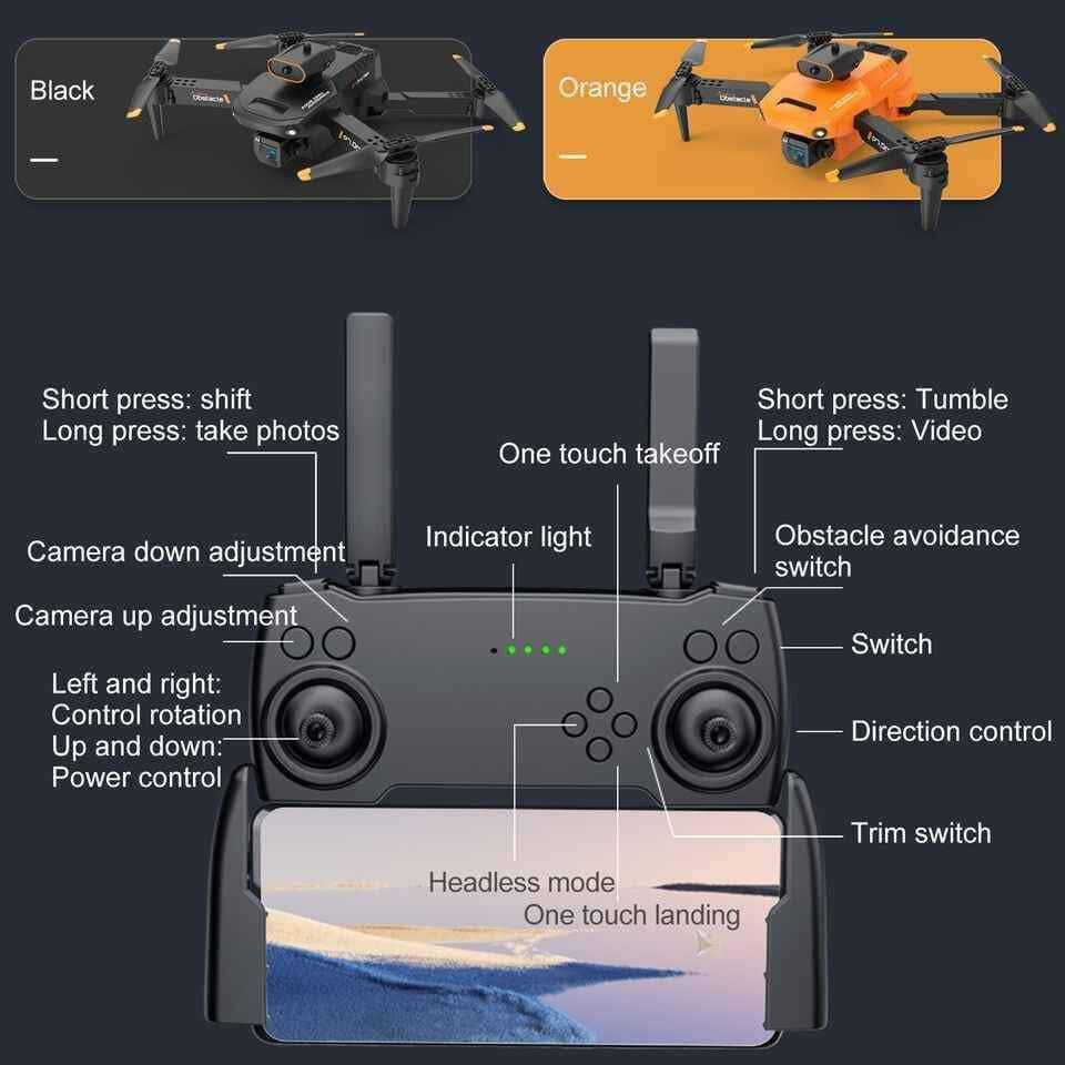 1X New 8K GPS Drone with HD Camera Drones WiFi FPV Foldable RC Quadcopter 3Battery