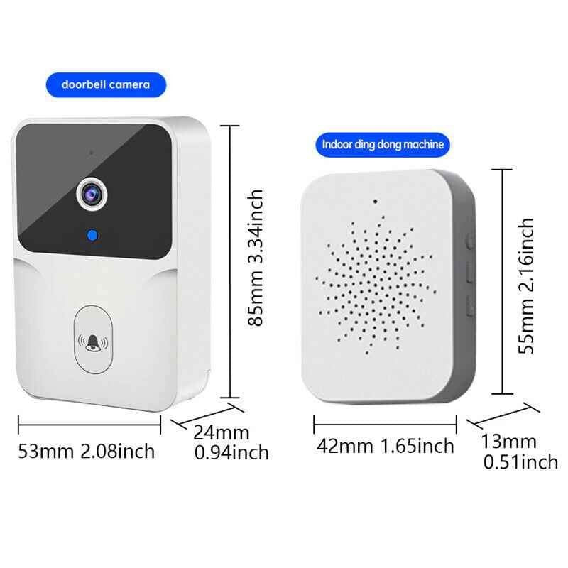 1x Wireless Smart Video Doorbell Home WiFi Security Camera Infrared Doorbell Intercom