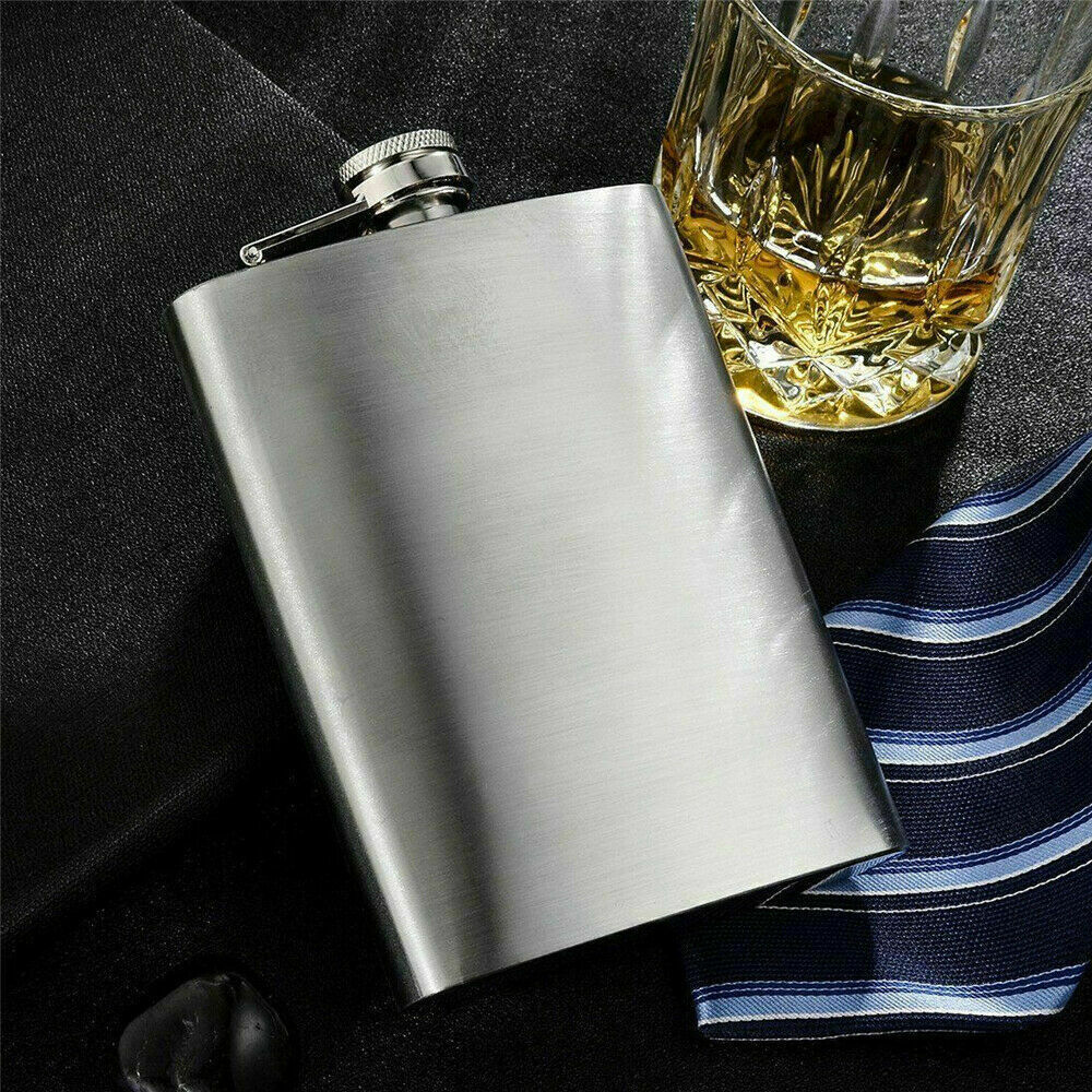 Stainless Steel Hip Liquor Whiskey Alcohol Flask Cap Pocket Wine Bottle 8-18oz